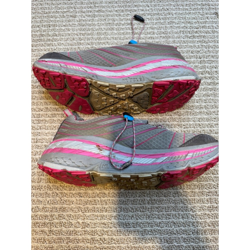 Hoka One One Stinson Evo Trail‎ Running Shoes Women's Gray Pink Sz 7.5